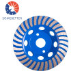 Hunan 4'' 5'' 6'' 7'' 8'' 9'' Double row diamond grinding cup wheel for marble